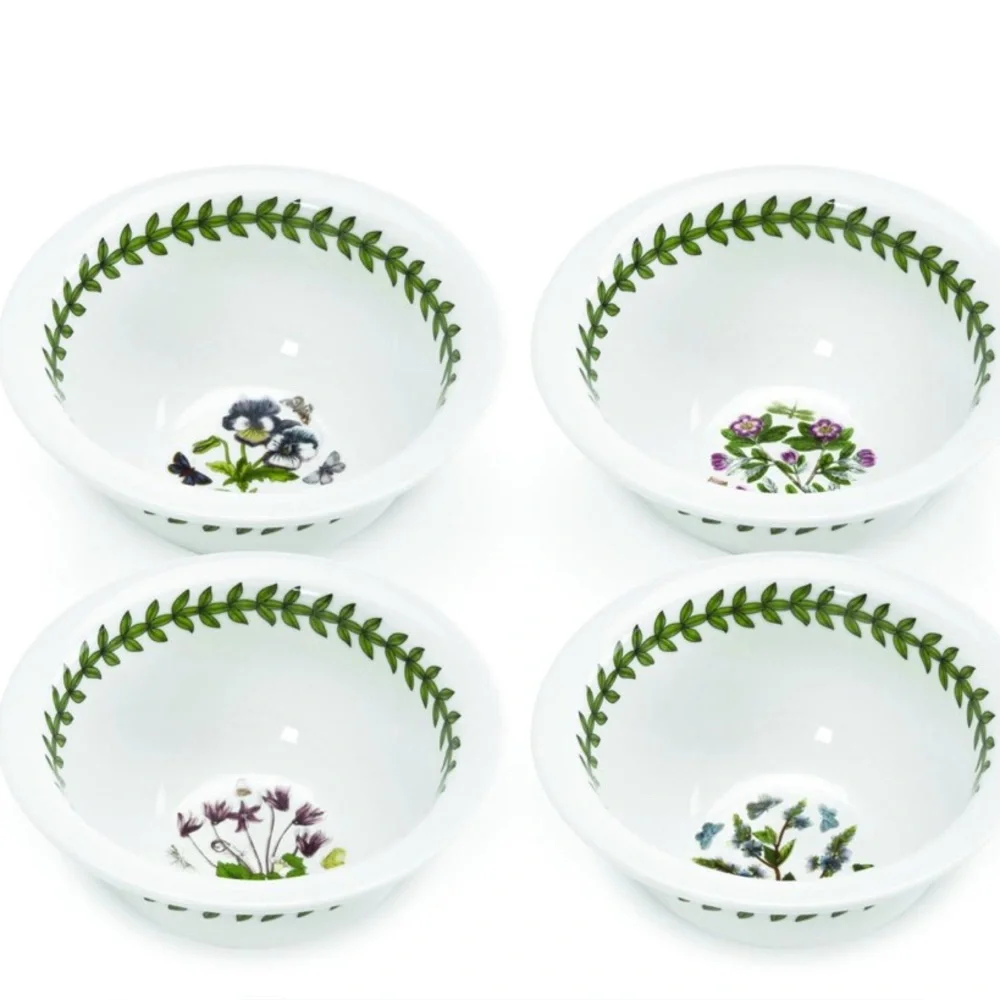 NIB Portmeirion Floral Motif Bowl Set - Green and Purple
